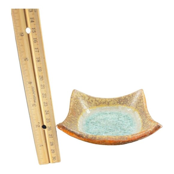 Hand Made Studio Art Pottery Dish Plate Crystalline Glass Glaze Stoneware Signed - Picture 4 of 11